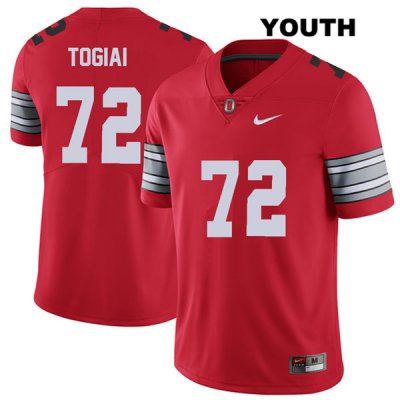 Youth NCAA Ohio State Buckeyes Tommy Togiai #72 College Stitched 2018 Spring Game Authentic Nike Red Football Jersey RK20G70GS